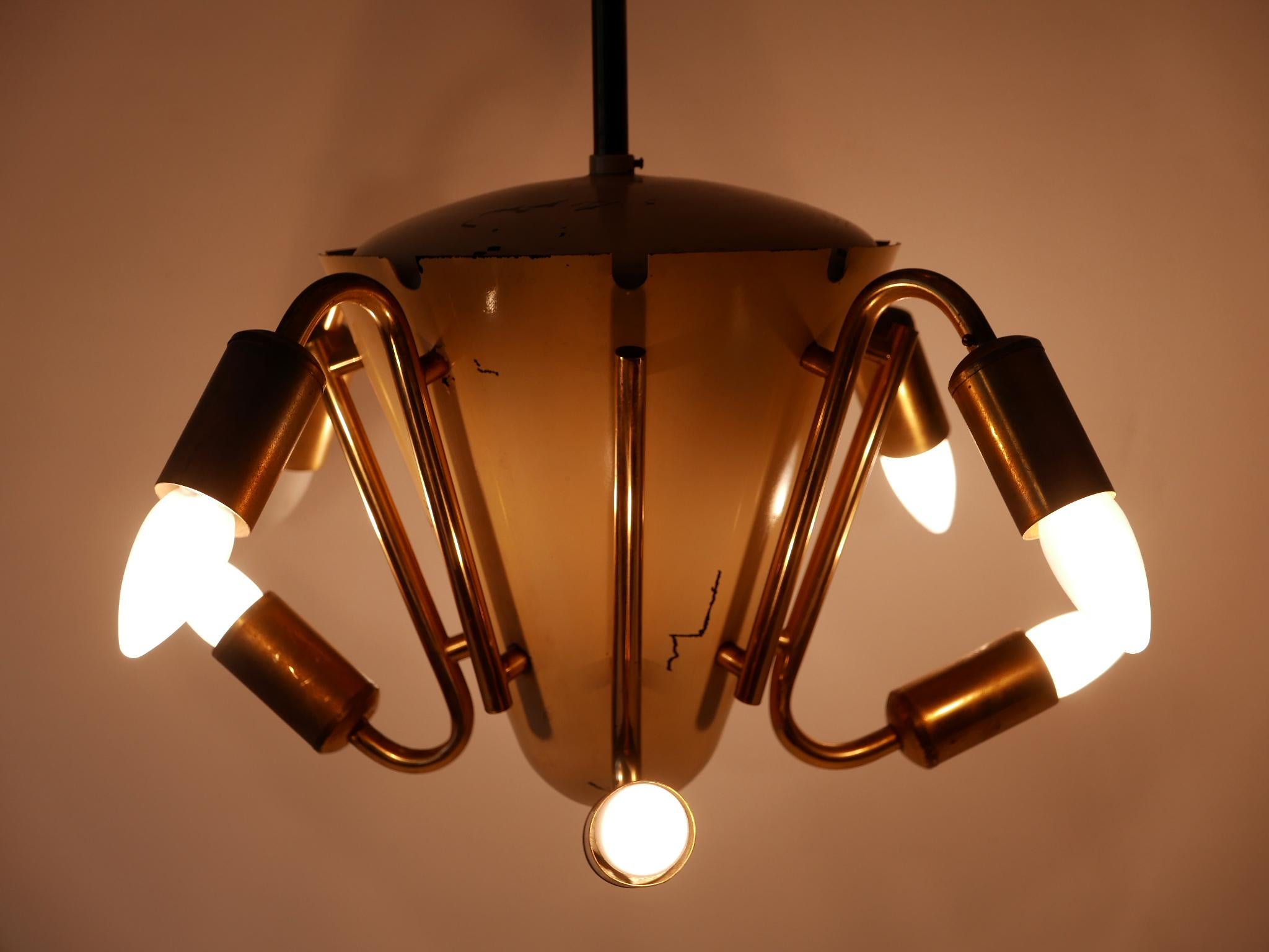 Amazing Mid-Century Modern Eight-Armed Sputnik Chandelier or Pendant Lamp, 1950s In Good Condition For Sale In Munich, DE