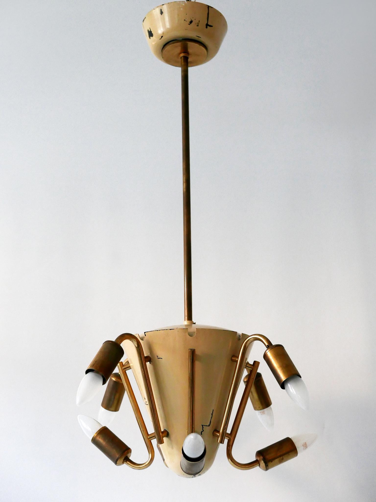 Mid-20th Century Amazing Mid-Century Modern Eight-Armed Sputnik Chandelier or Pendant Lamp, 1950s For Sale