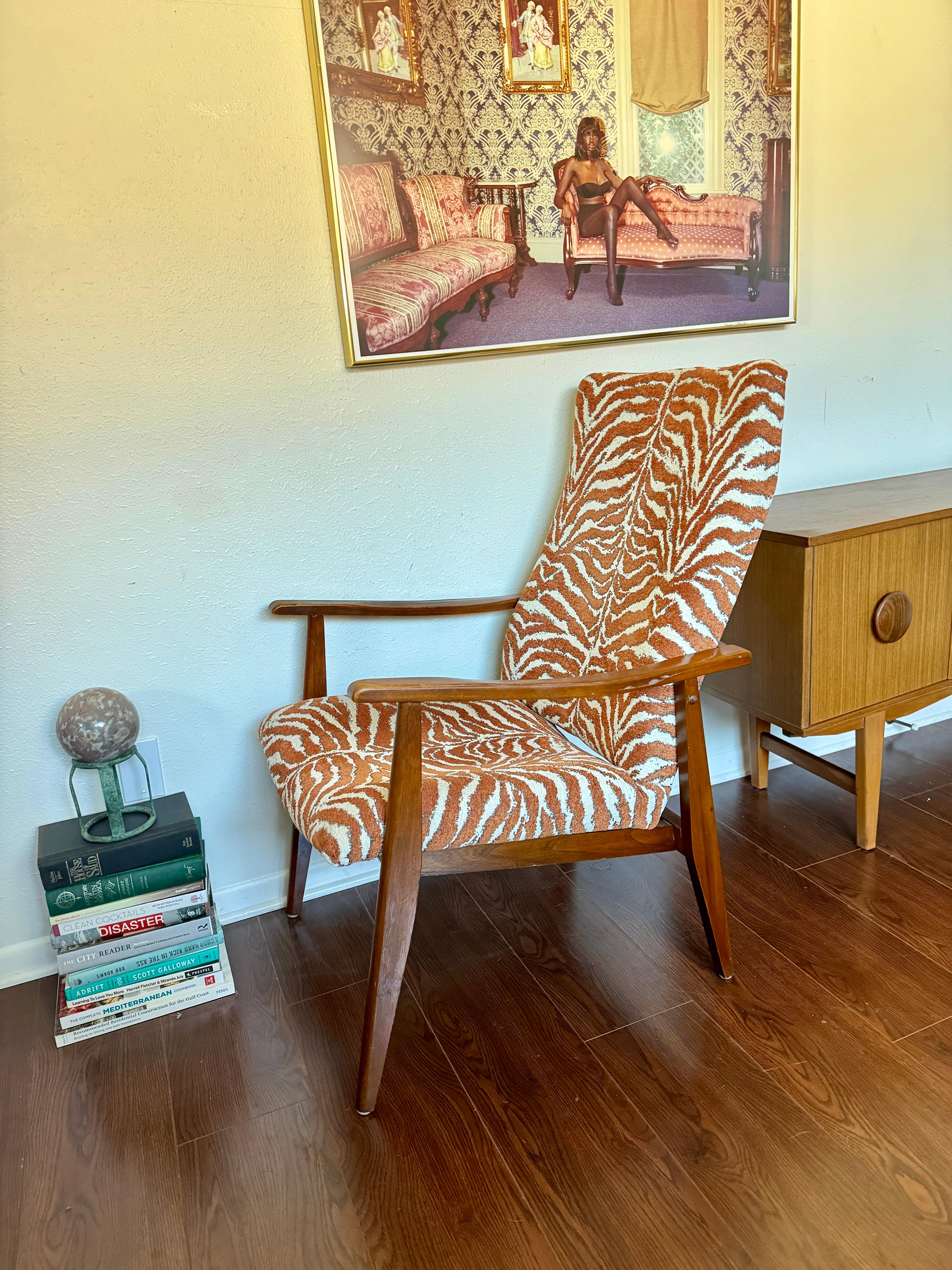 Unknown Amazing mid century modern Scandinavian style high back lounge chair For Sale