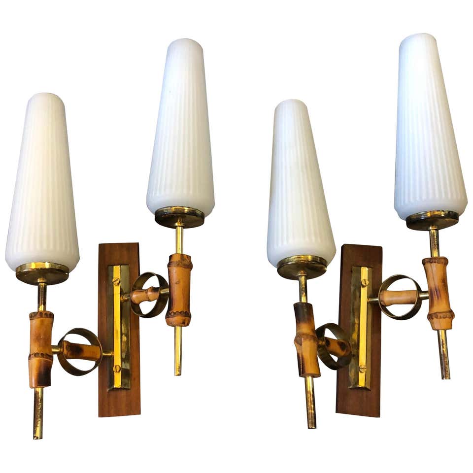 Amazing Mid-Century Modern Set of two Italian Wall Sconces, circa 1950 ...