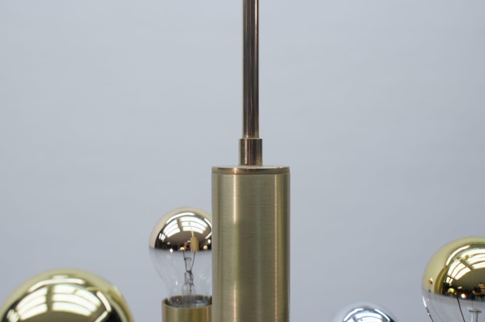 Amazing Mid-Century Modern Sputnik Brass Chandelier or Pendant Lamp, 1960s For Sale 5