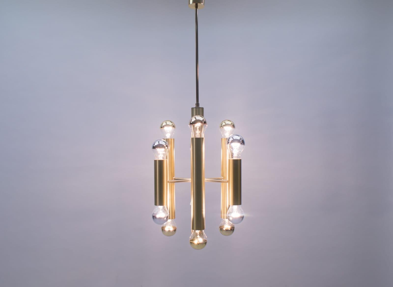 German Amazing Mid-Century Modern Sputnik Brass Chandelier or Pendant Lamp, 1960s For Sale