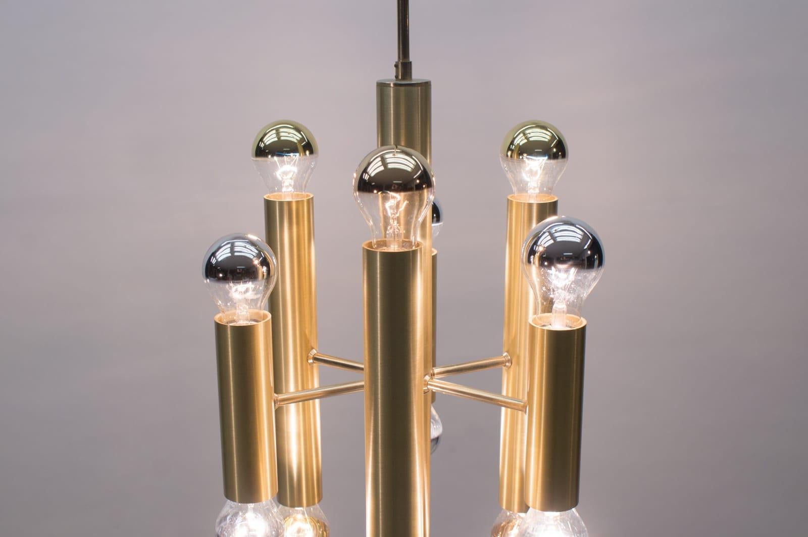 Amazing Mid-Century Modern Sputnik Brass Chandelier or Pendant Lamp, 1960s For Sale 1