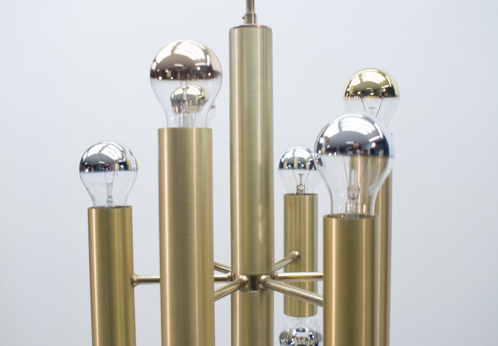 Amazing Mid-Century Modern Sputnik Brass Chandelier or Pendant Lamp, 1960s For Sale 3