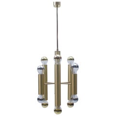 Amazing Mid-Century Modern Sputnik Brass Chandelier or Pendant Lamp:: 1960s