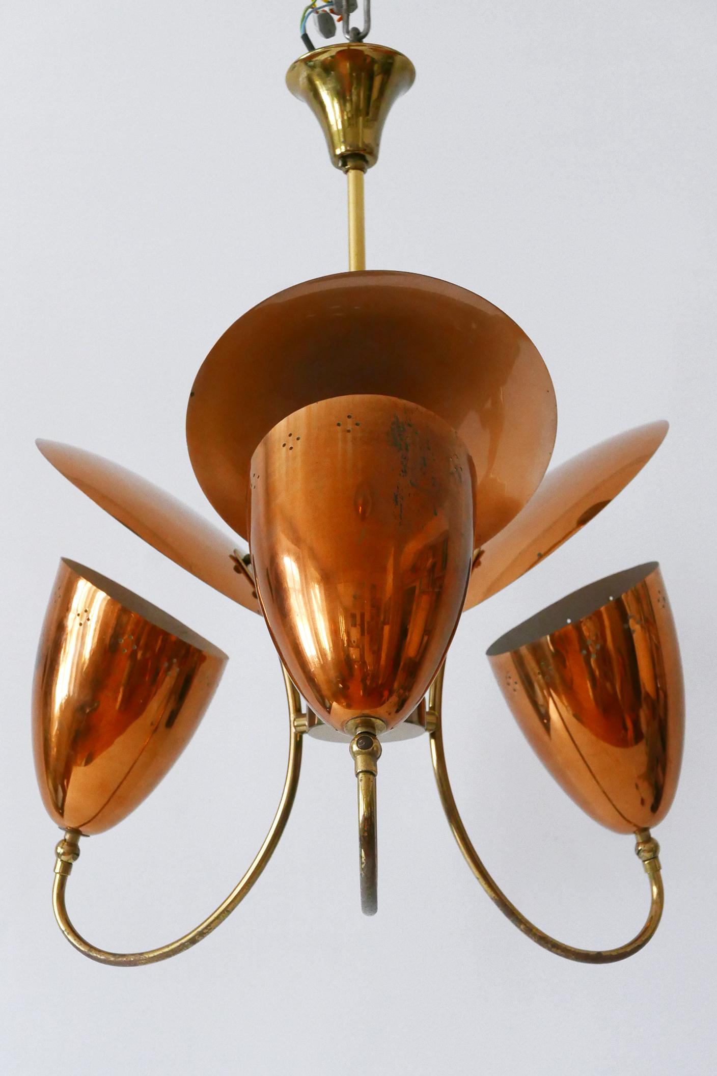 Increíble lámpara colgante o araña Sputnik moderna de mediados de siglo Alemania Años 50 en venta 4