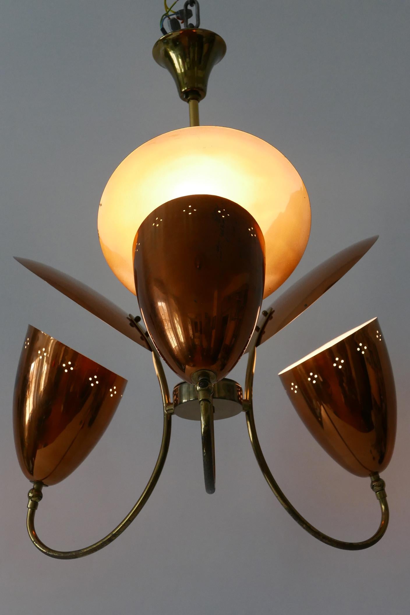 Increíble lámpara colgante o araña Sputnik moderna de mediados de siglo Alemania Años 50 en venta 5