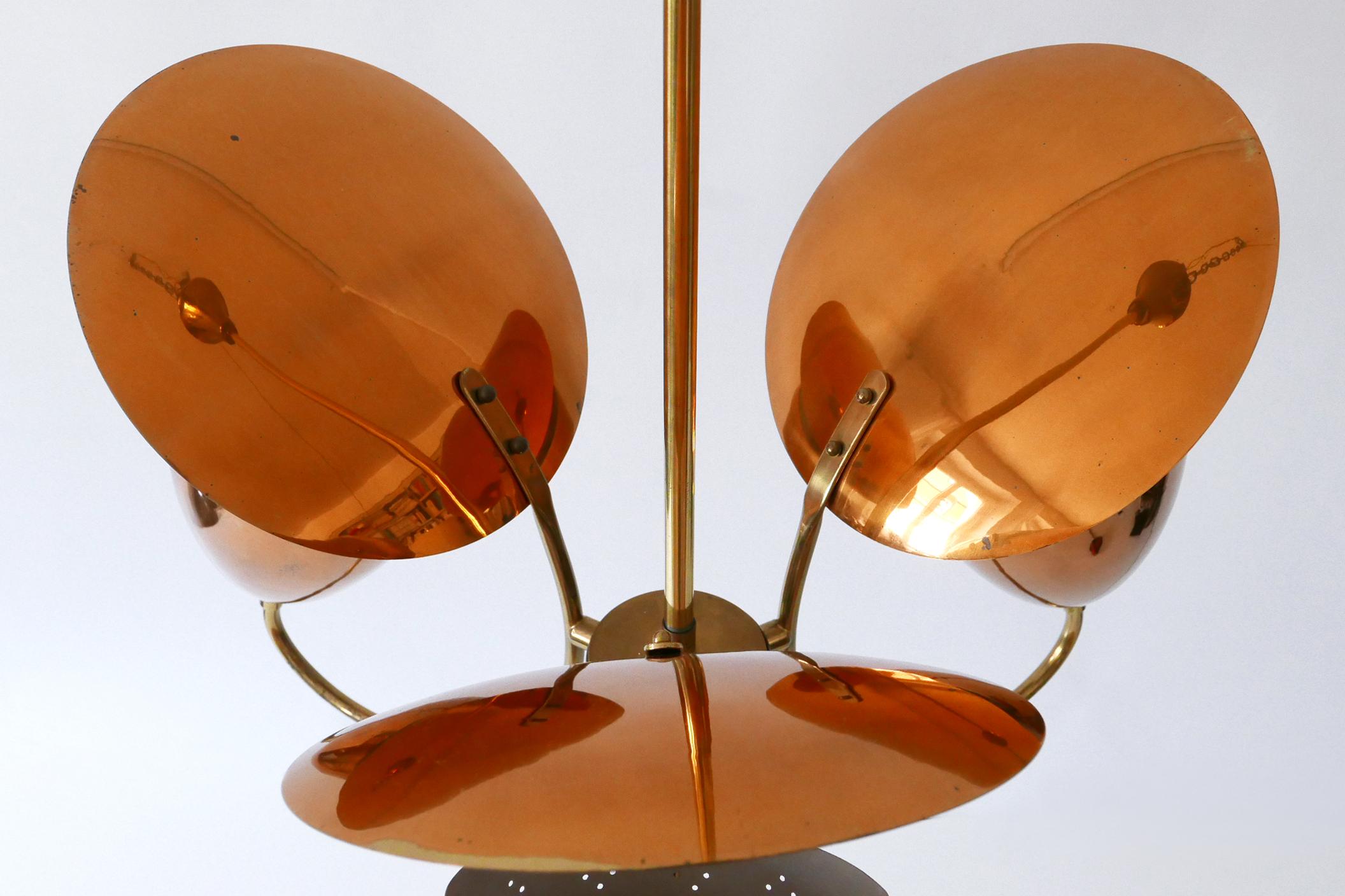 Increíble lámpara colgante o araña Sputnik moderna de mediados de siglo Alemania Años 50 en venta 8