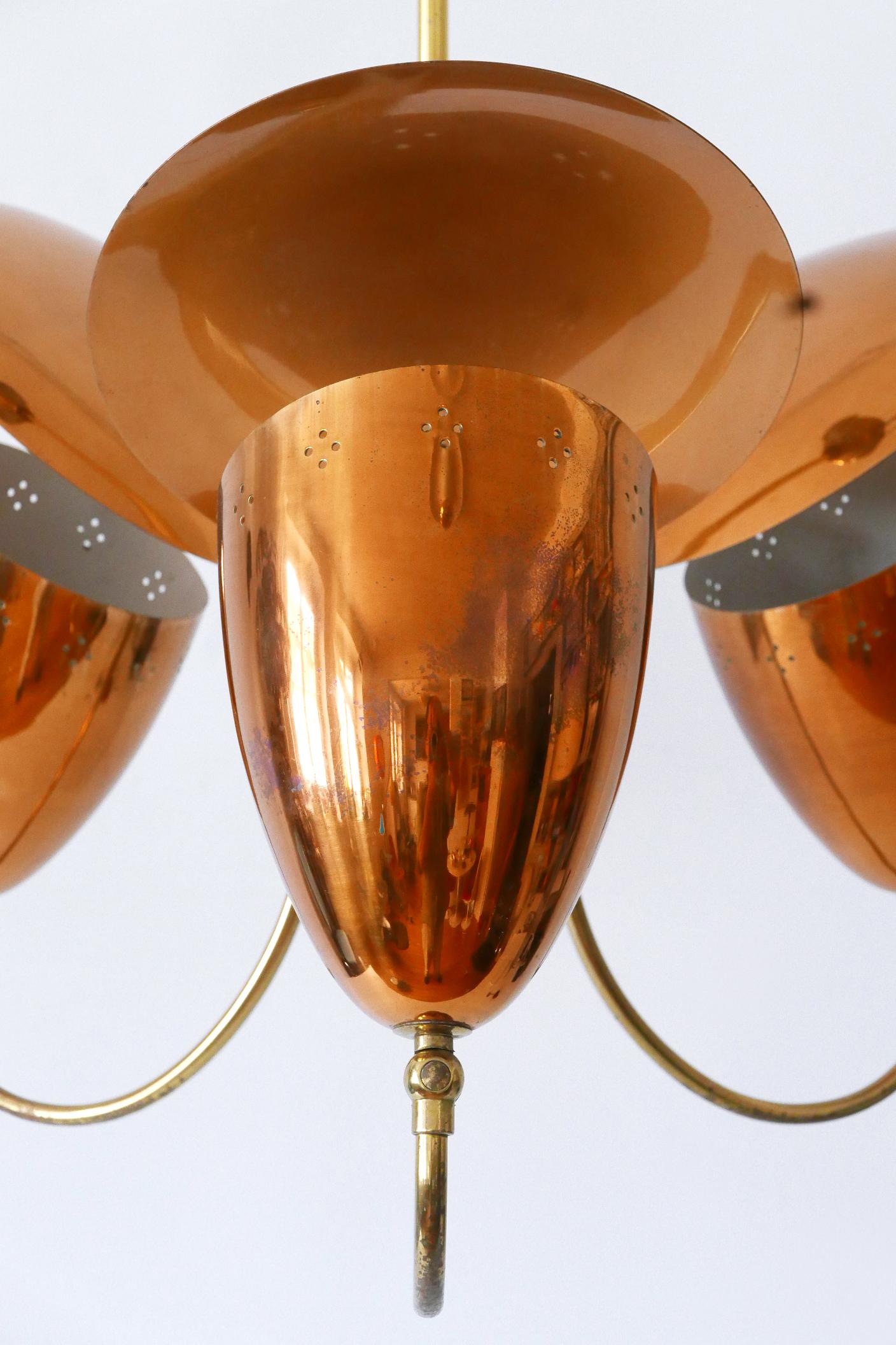 Increíble lámpara colgante o araña Sputnik moderna de mediados de siglo Alemania Años 50 en venta 9