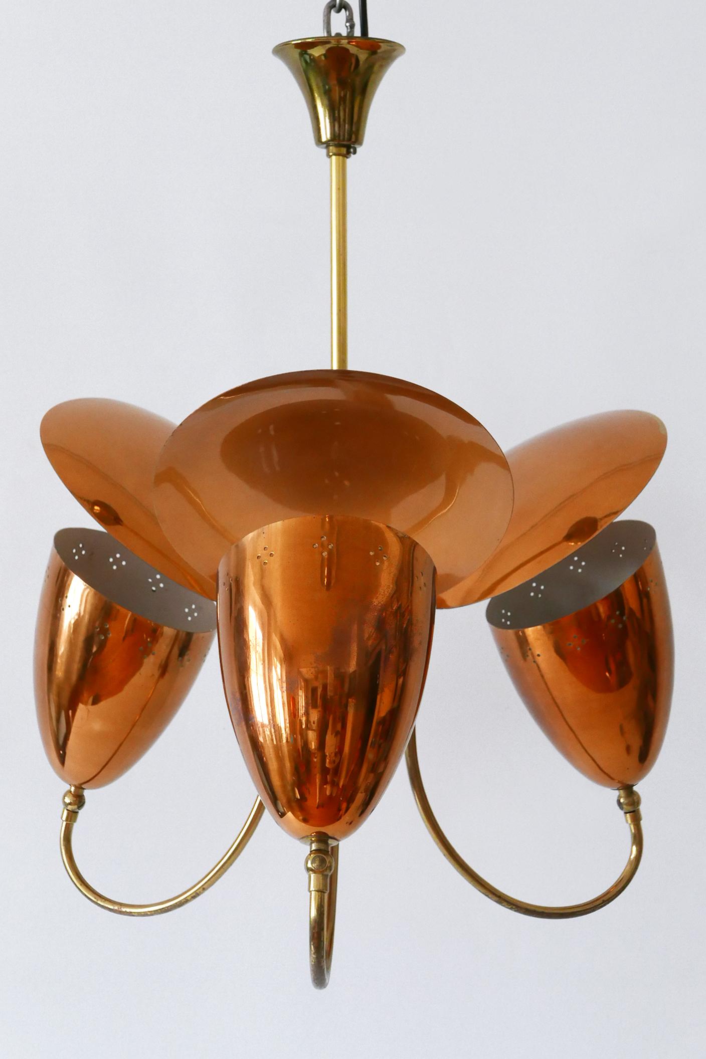 Increíble lámpara colgante o araña Sputnik moderna de mediados de siglo Alemania Años 50 Moderno de mediados de siglo en venta