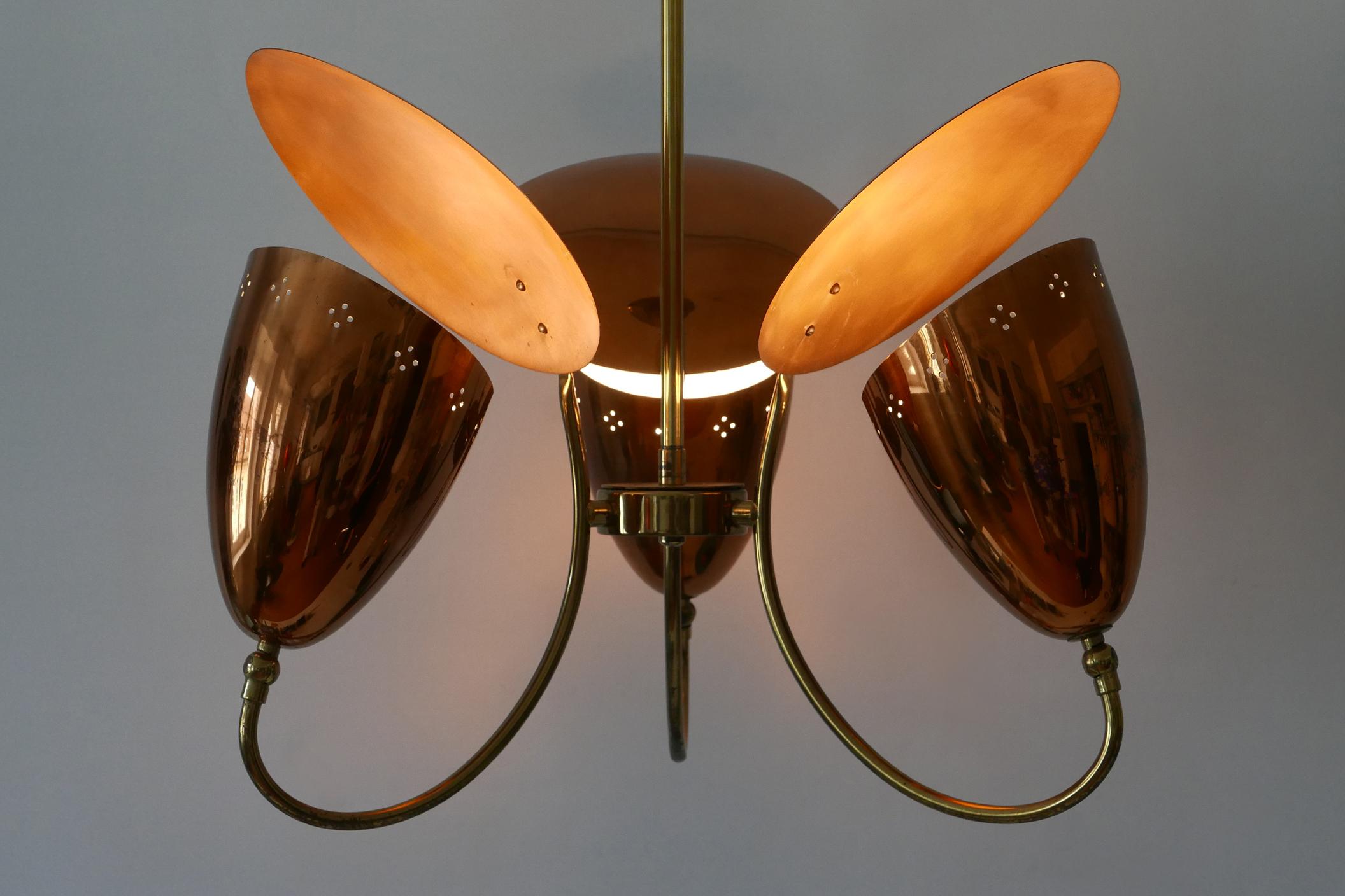 Increíble lámpara colgante o araña Sputnik moderna de mediados de siglo Alemania Años 50 en venta 1