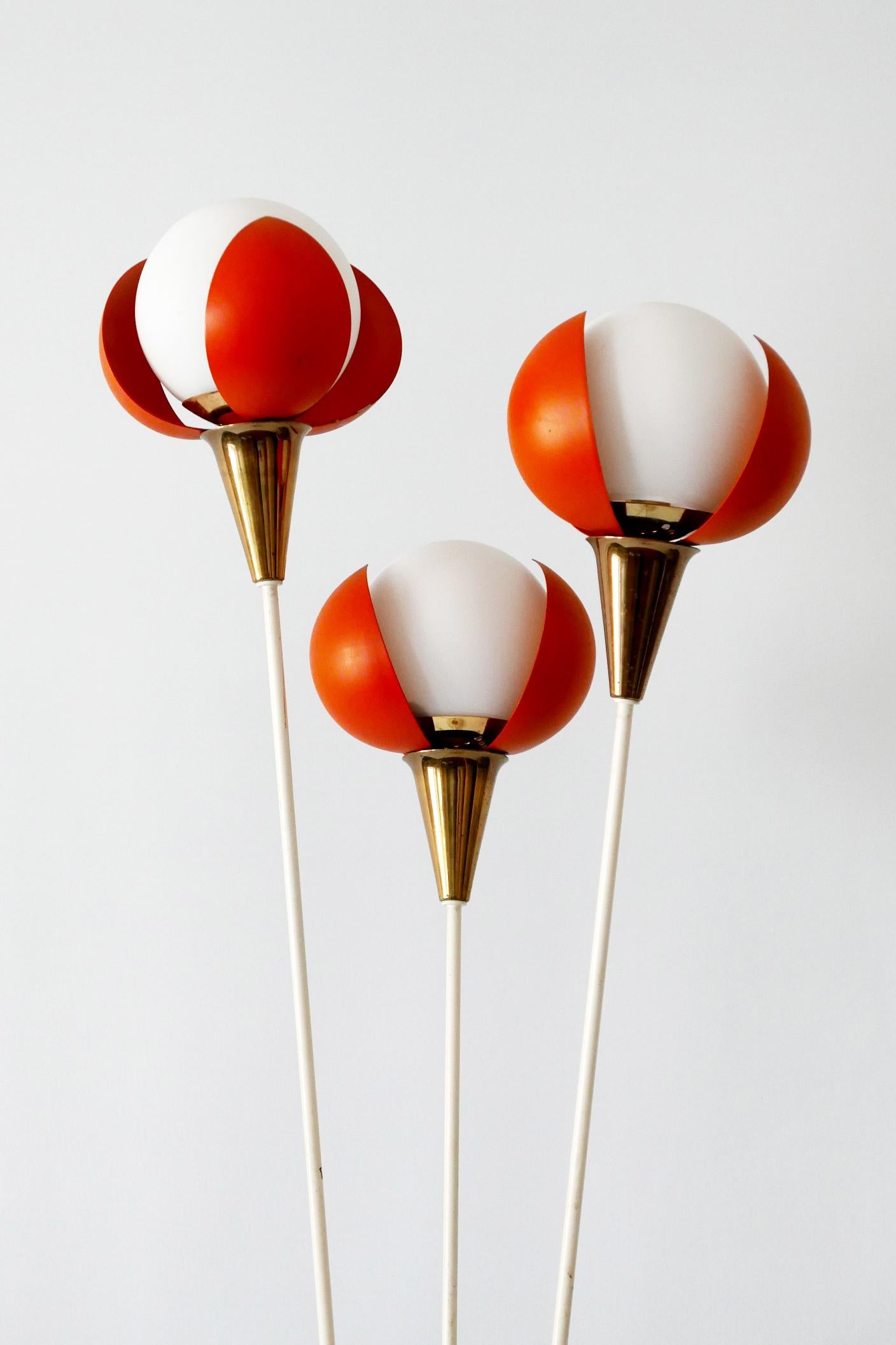 Amazing Mid-Century Modern Three-Flamed Floor Lamp Buds, 1950s, France For Sale 10