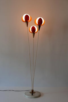 Amazing Mid-Century Modern Three-Flamed Floor Lamp Buds, 1950s, France