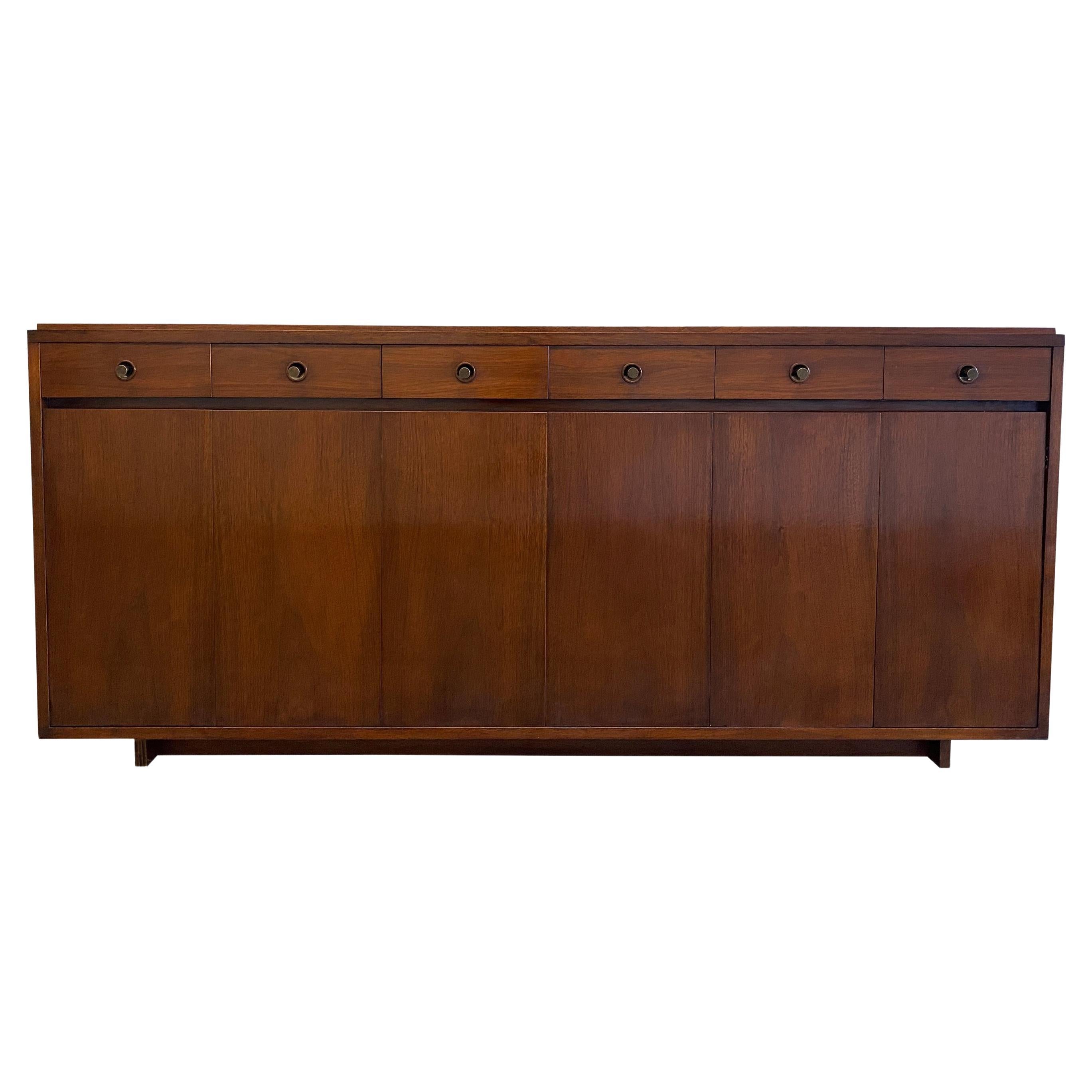 Amazing Midcentury Paul McCobb H Sacks & Sons 14-Drawer Walnut Dresser Credenza