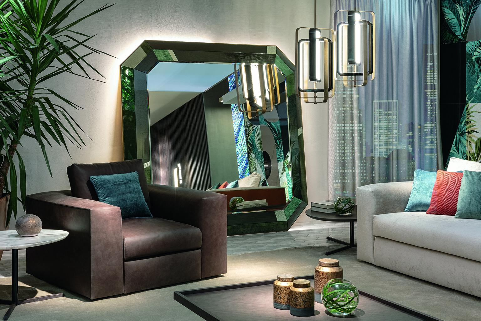 Moderne Amazing Mirror Frame Poliurethane Vetrite Decorative Insert Clear Mirror en vente