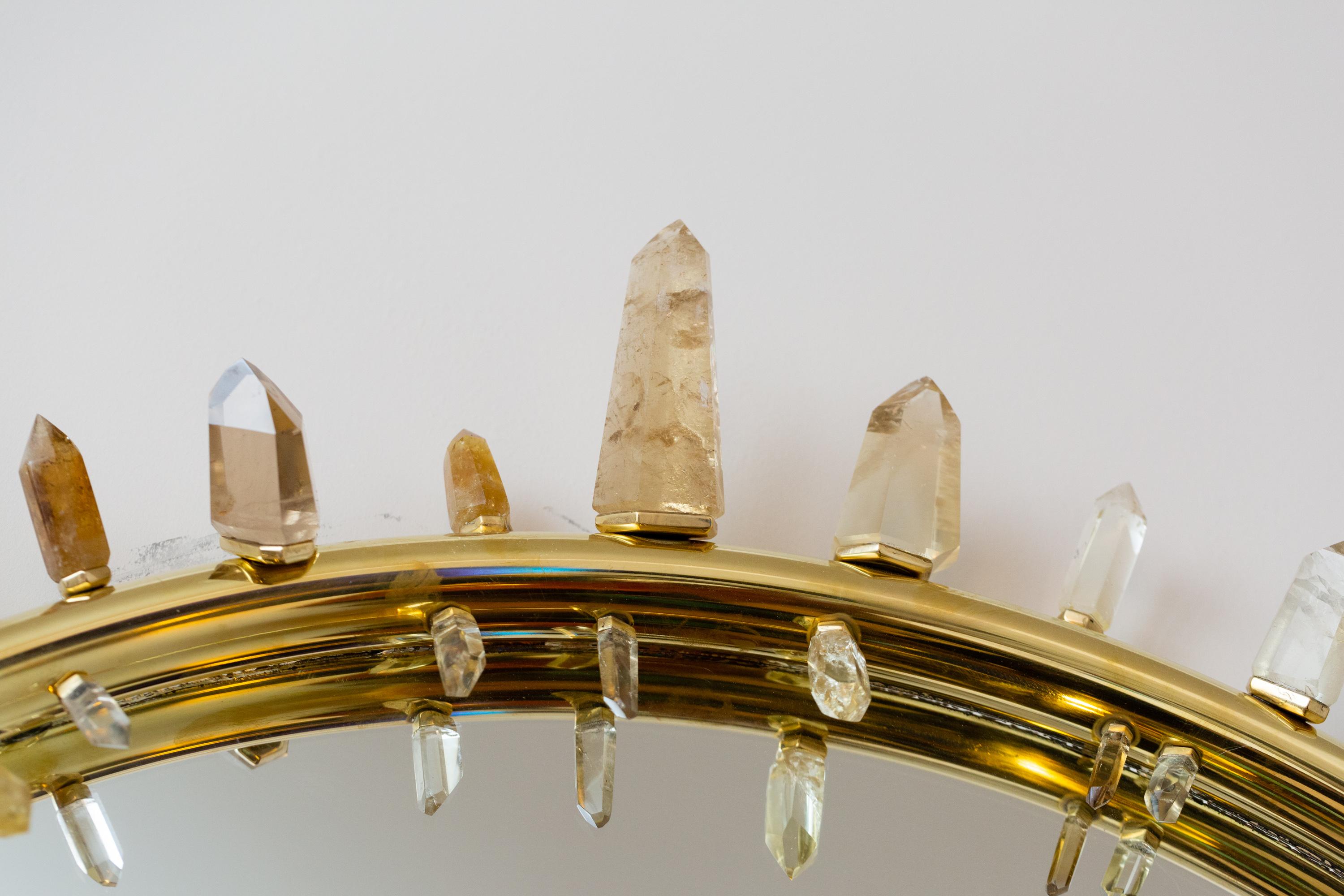 Amazing Mirror Object Citrine Crystal by Jaroslav Komon For Sale 1