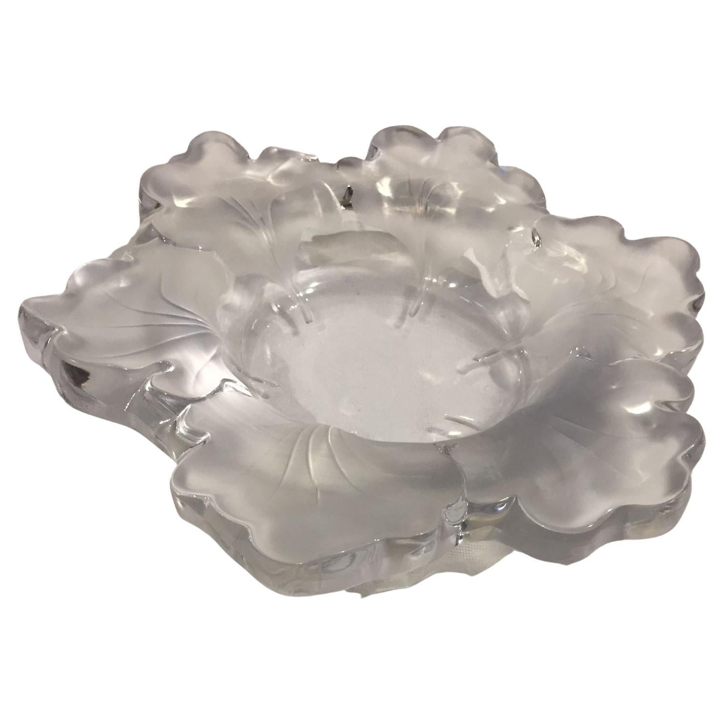 Amazing Modern, Lalique Flower Centerpiece, France, 1980 For Sale