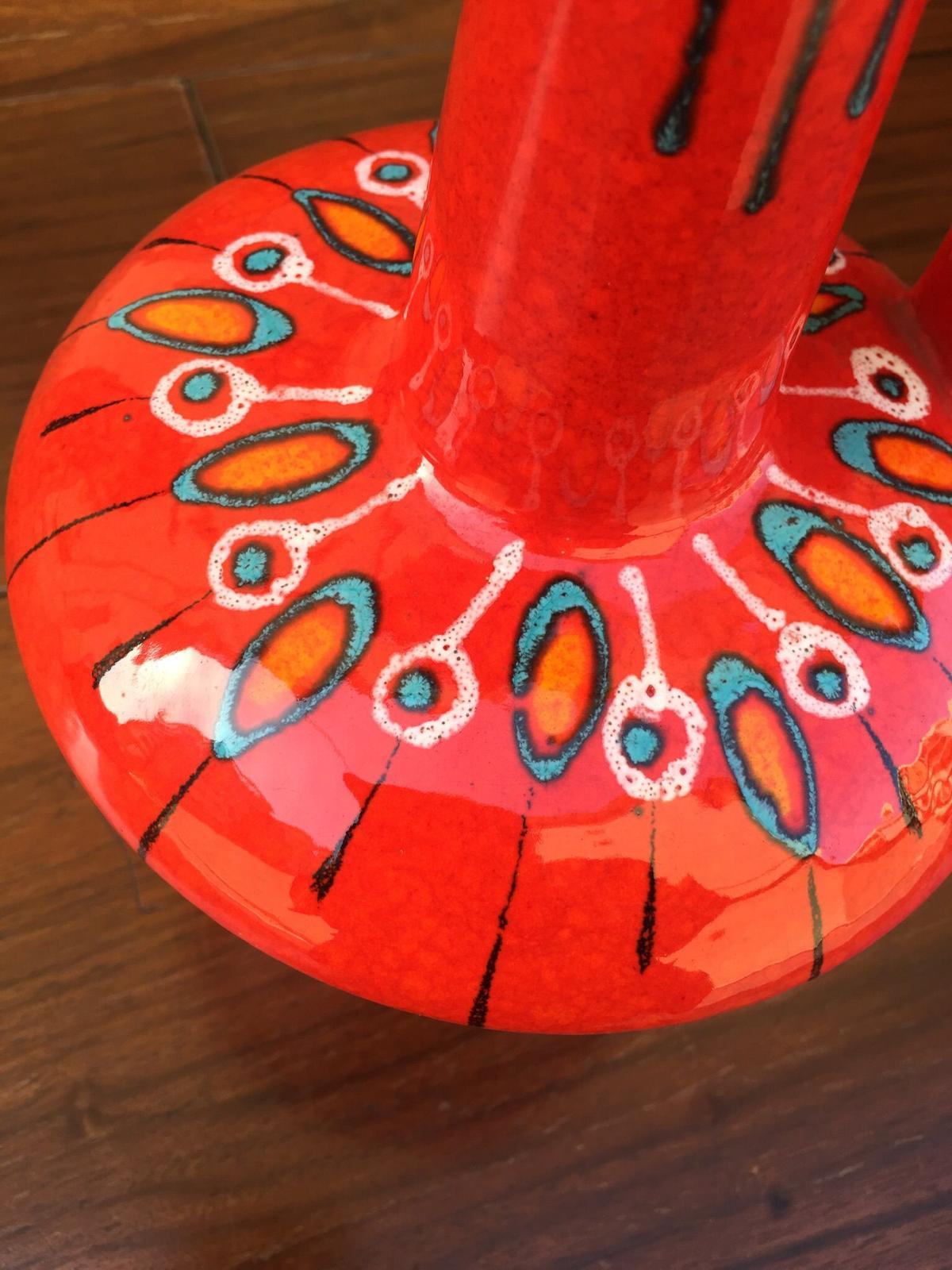 Wunderschöner modernistischer italienischer Krug aus riesiger roter Keramik von Bertoncello, Italien 1980 im Angebot 2