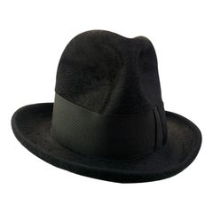 Amazing Mohair Felt Dobbs Classic Fedora in Black w Wide Grosgrain Band