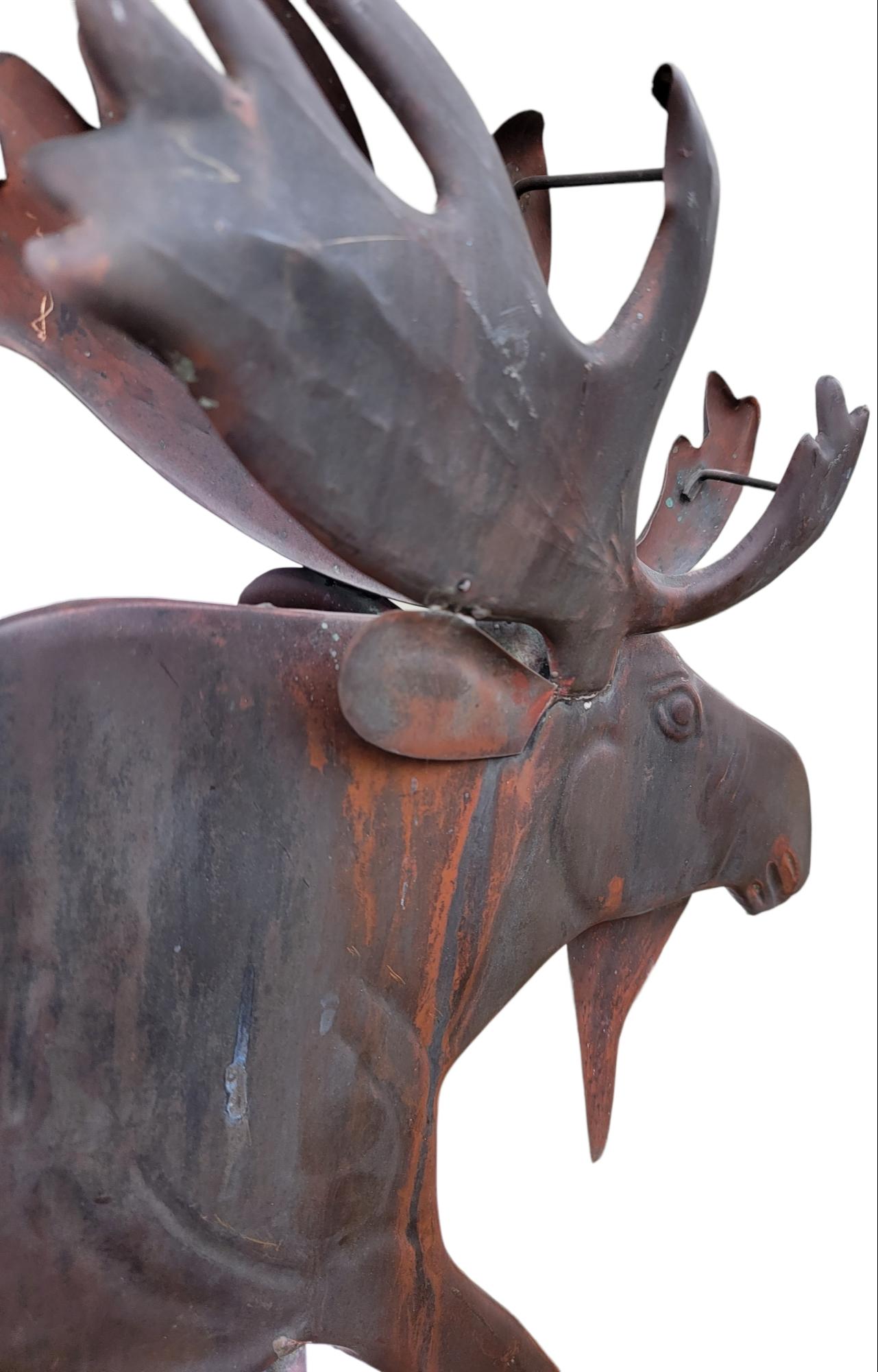 American Amazing Moose Copper Weather Vane From Maine