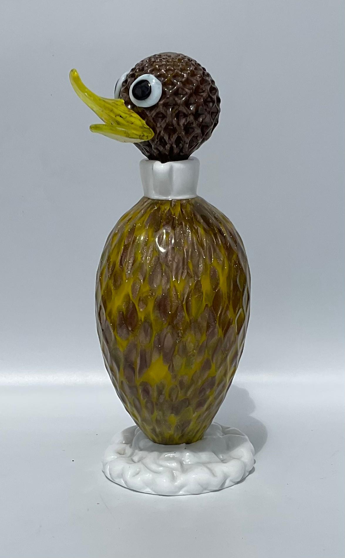 Amazing Murano Art Glass 1950s Duck Decanter or Bottle Head Stopper For