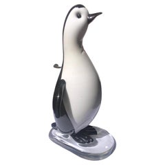 Incroyable sculpture de pingouin en verre d'art de Murano, 1980