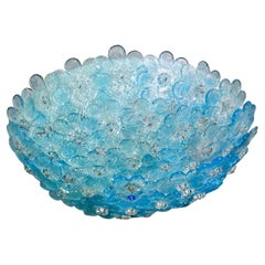 Amazing Murano Ceiling Light Blu Rubino Flower by Seguso for Venini, Italy