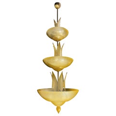 Amazing Murano Chandelier with Gold Inclusions, 1990s