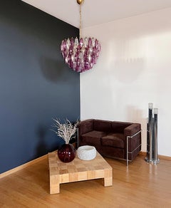 Amazing Murano glass Candelier - 111 clear and amethyst polyhedra