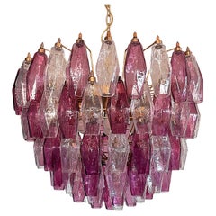 Amazing Murano glass Candelier - 111 clear and amethyst polyhedra