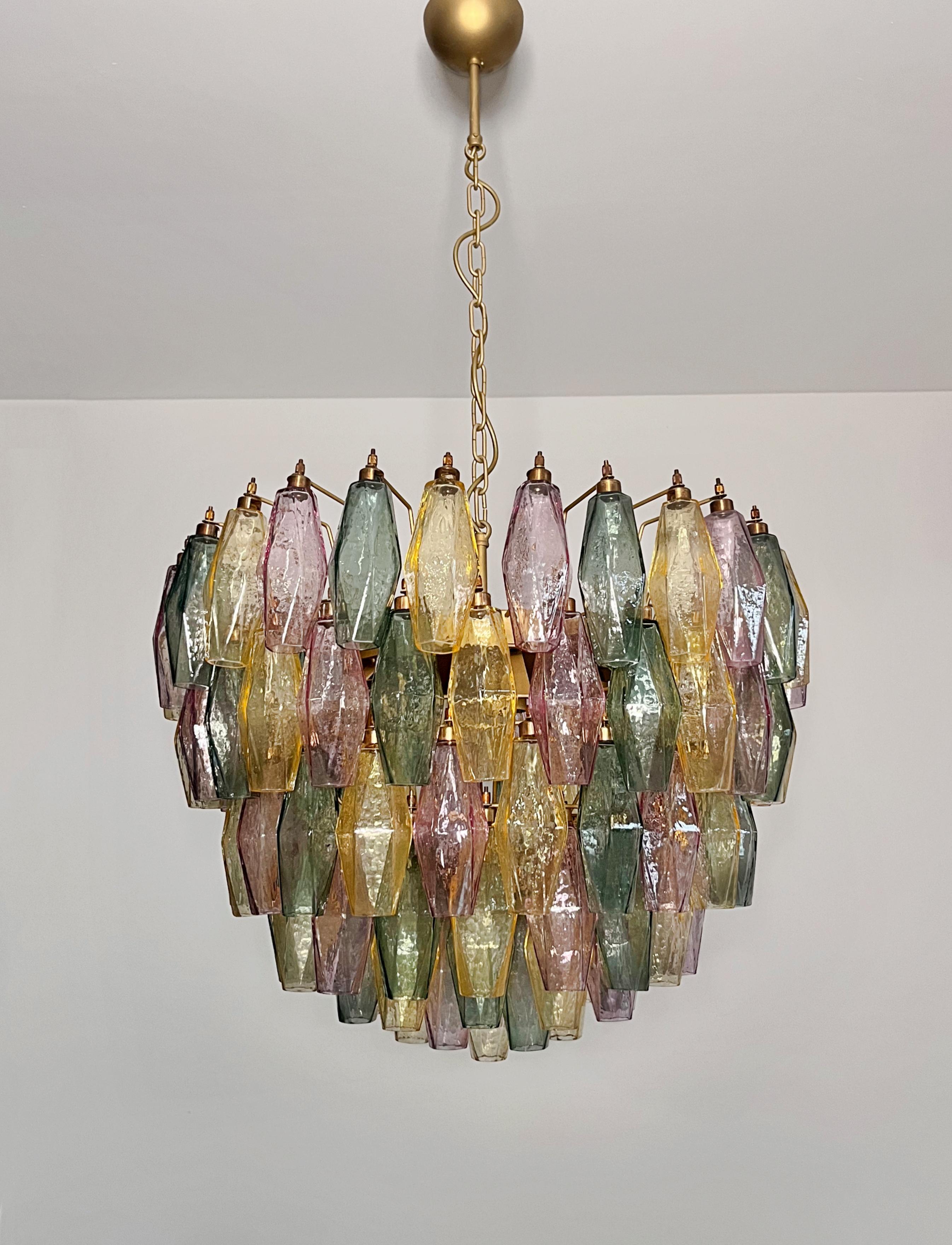 Blown Glass Amazing Murano glass Candelier - 111  multicolored polyhedra