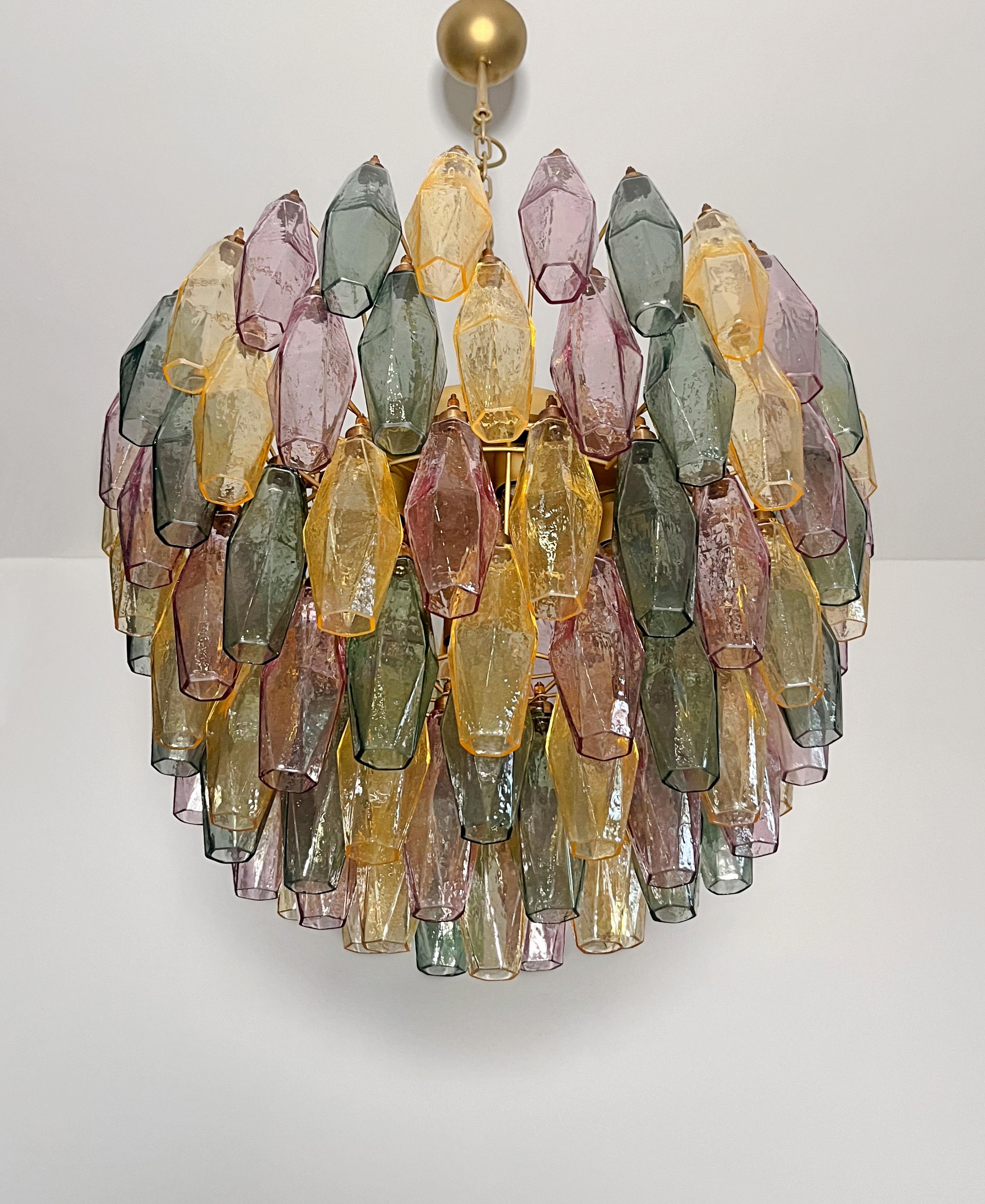 Amazing Murano glass Candelier - 111  multicolored polyhedra 1