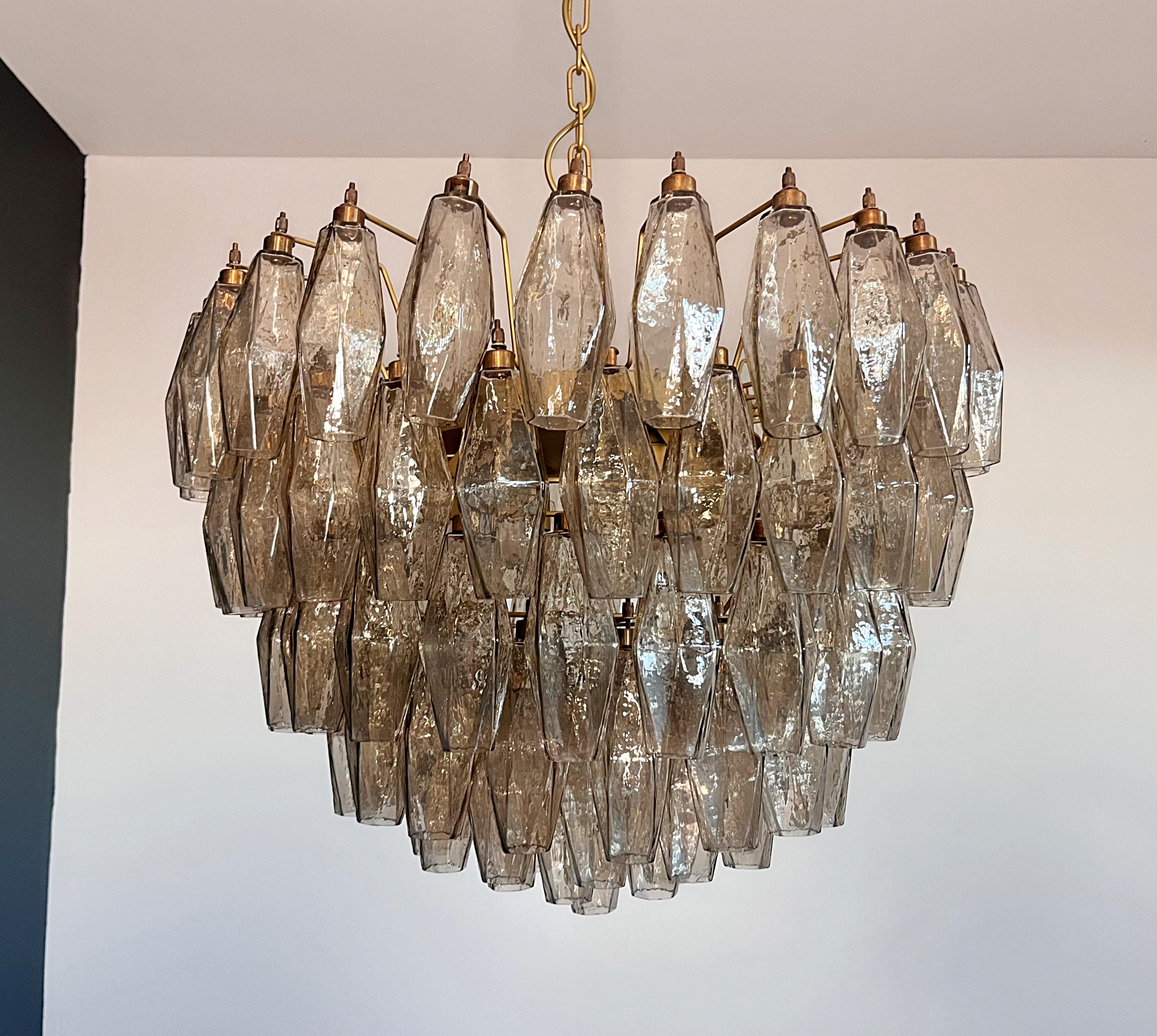 Amazing Murano glass Candelier - 111  smoked polyhedra 2