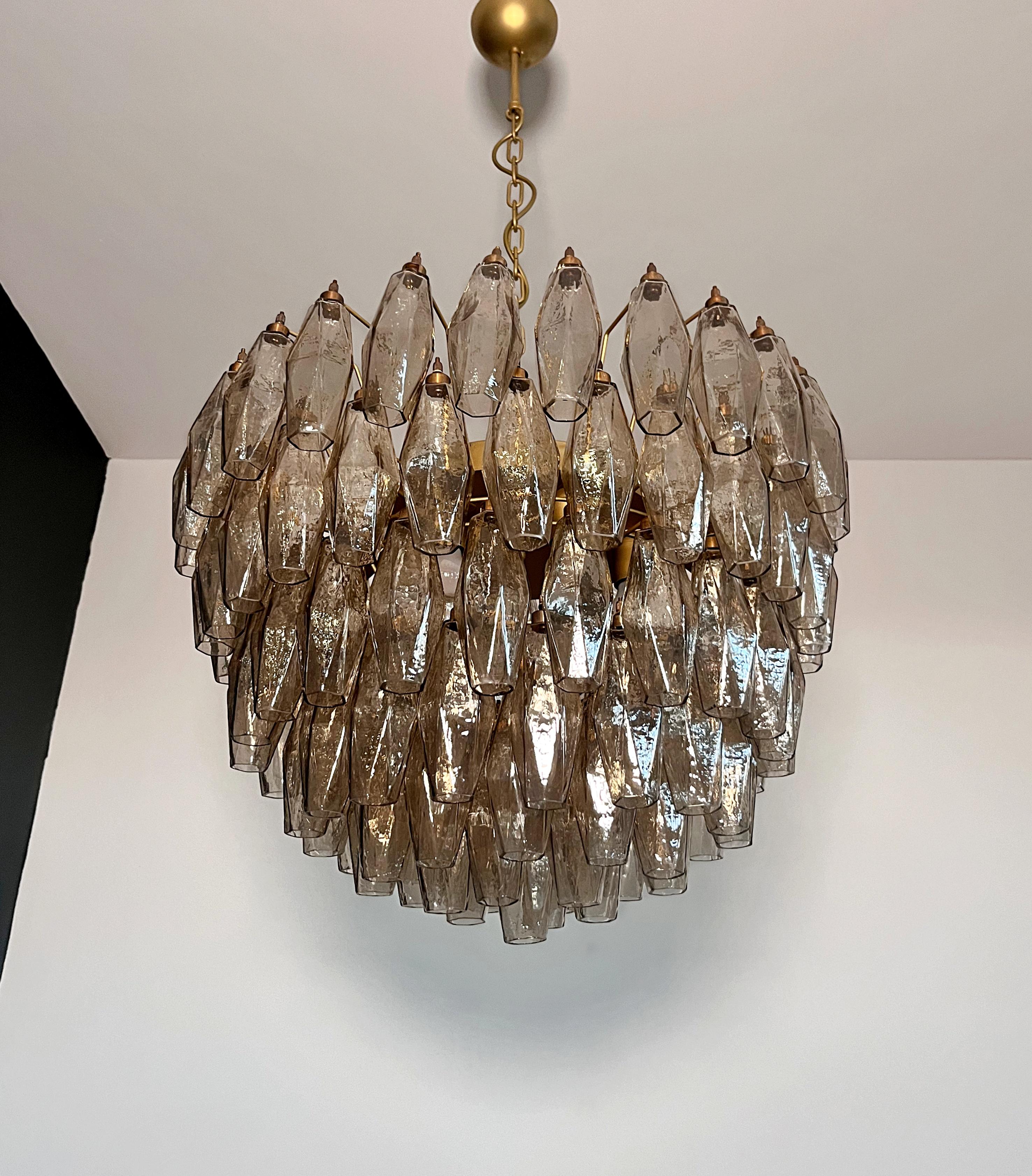 Amazing Murano glass Candelier - 111  smoked polyhedra 3