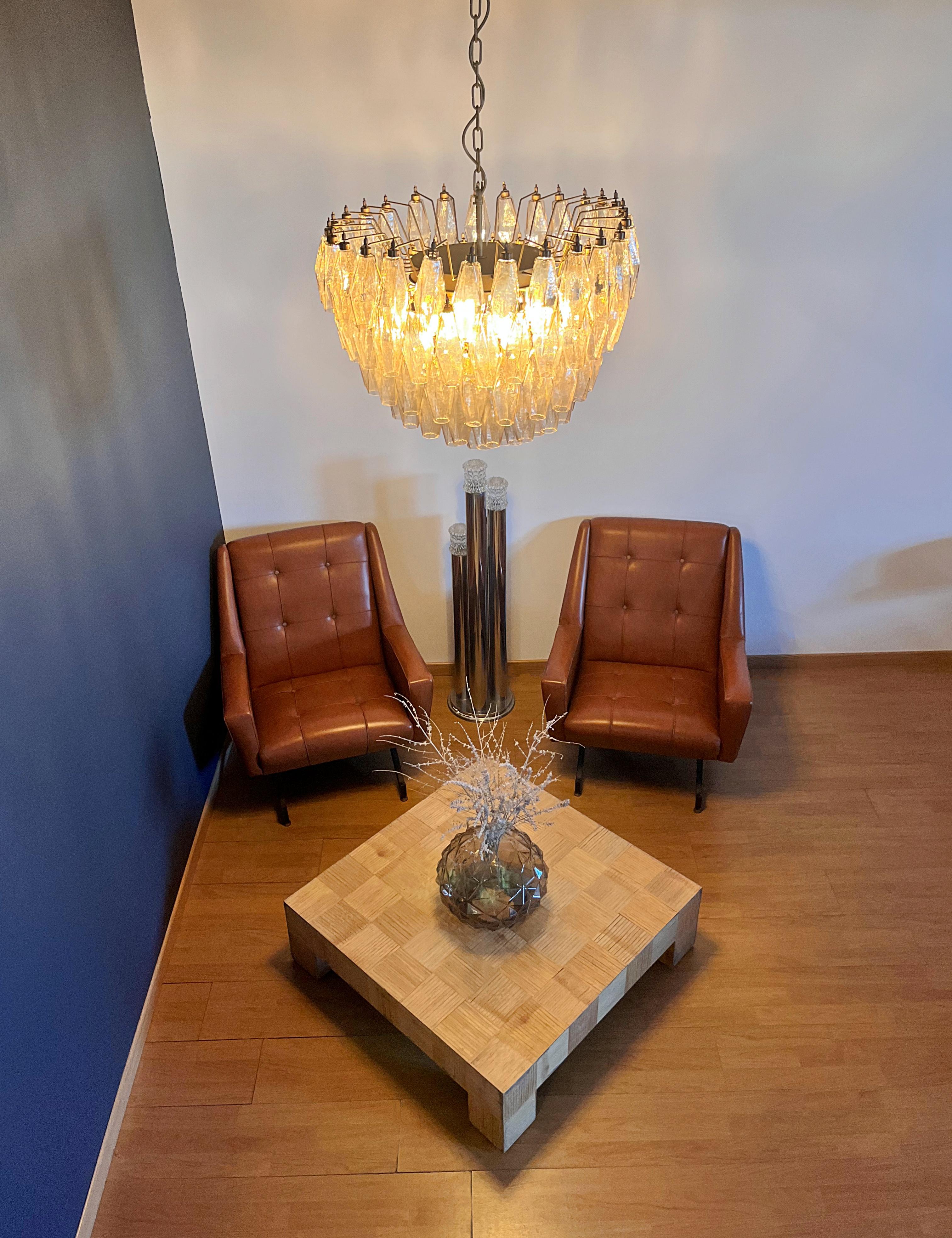 Amazing Murano glass Candelier - 111  smoked polyhedra 6