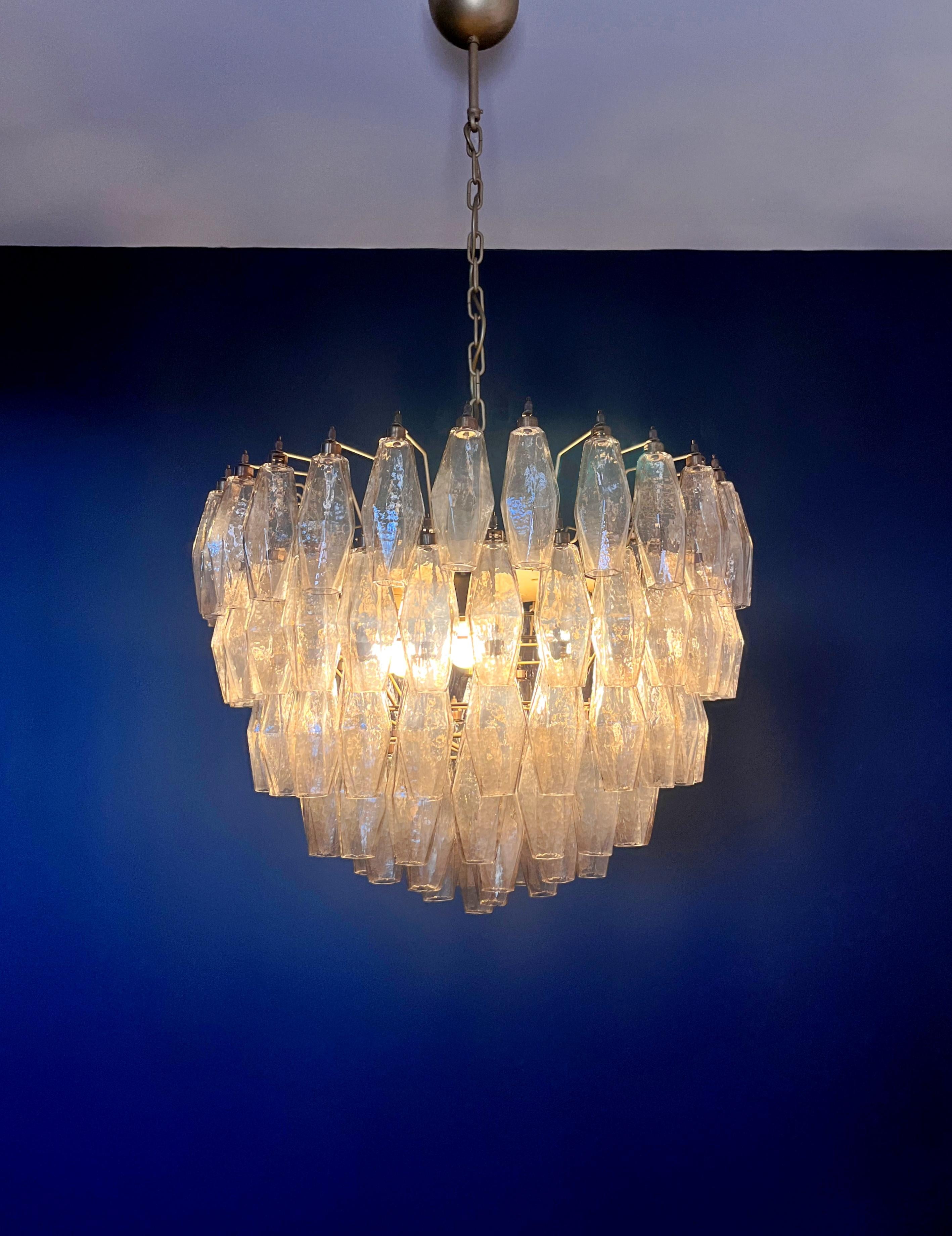 Amazing Murano glass Candelier - 111  smoked polyhedra 8