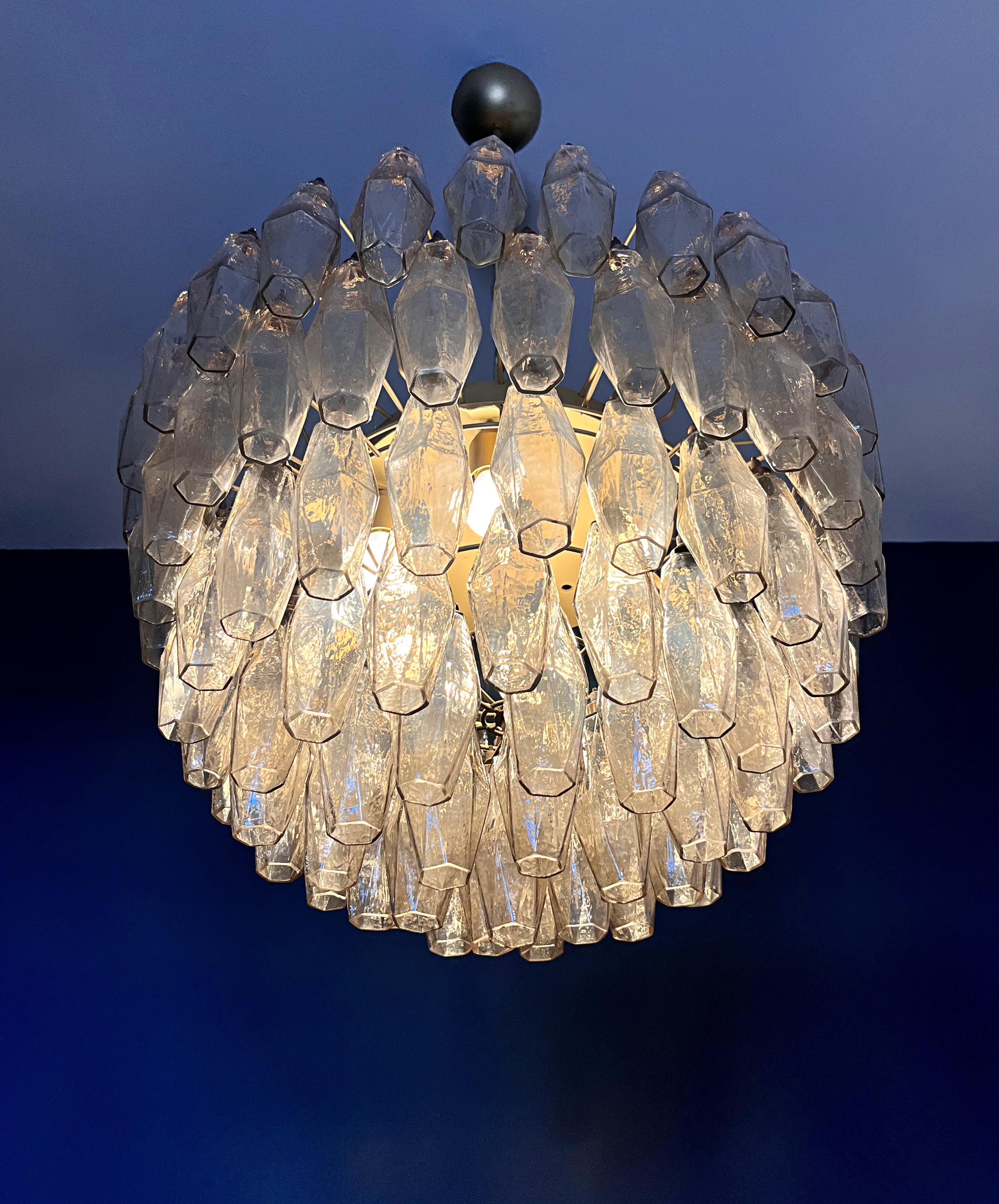 Amazing Murano glass Candelier - 111  smoked polyhedra 9