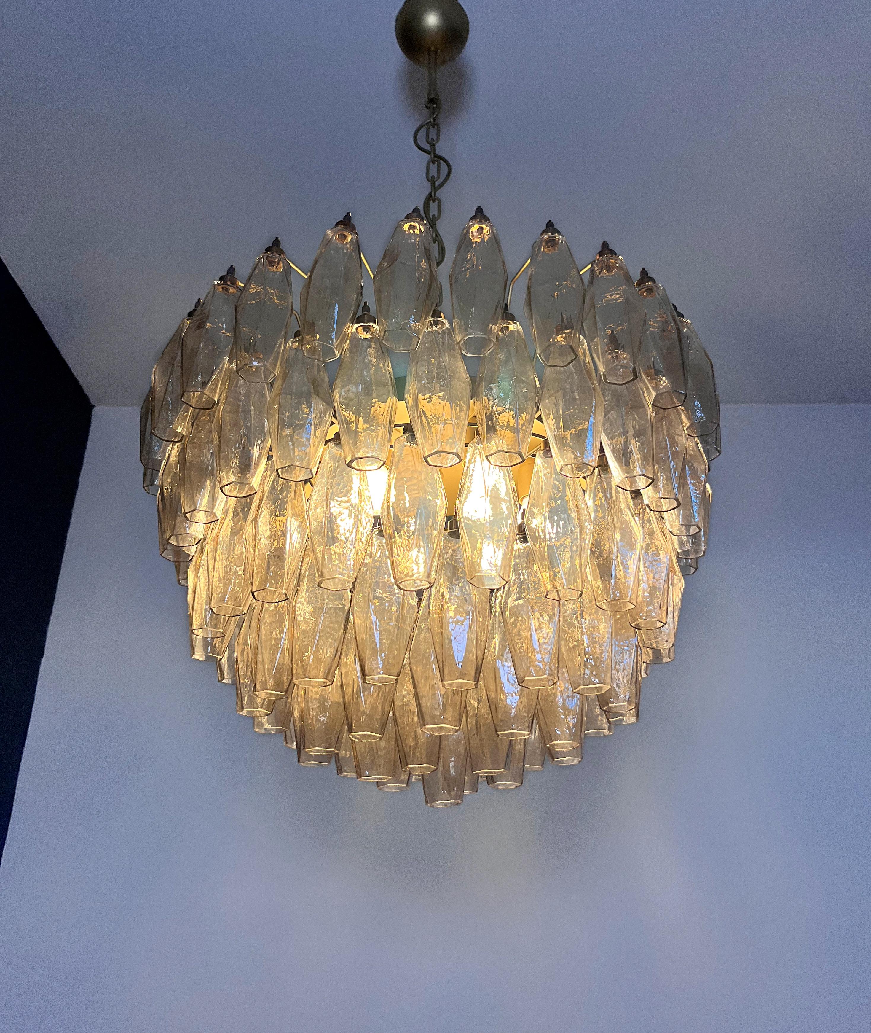 Amazing Murano glass Candelier - 111  smoked polyhedra 11