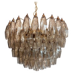Amazing Murano glass Candelier - 111  smoked polyhedra