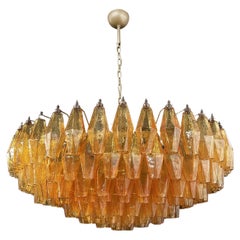 Retro Amazing Murano Glass Candelier, 185 Amber Poliedri