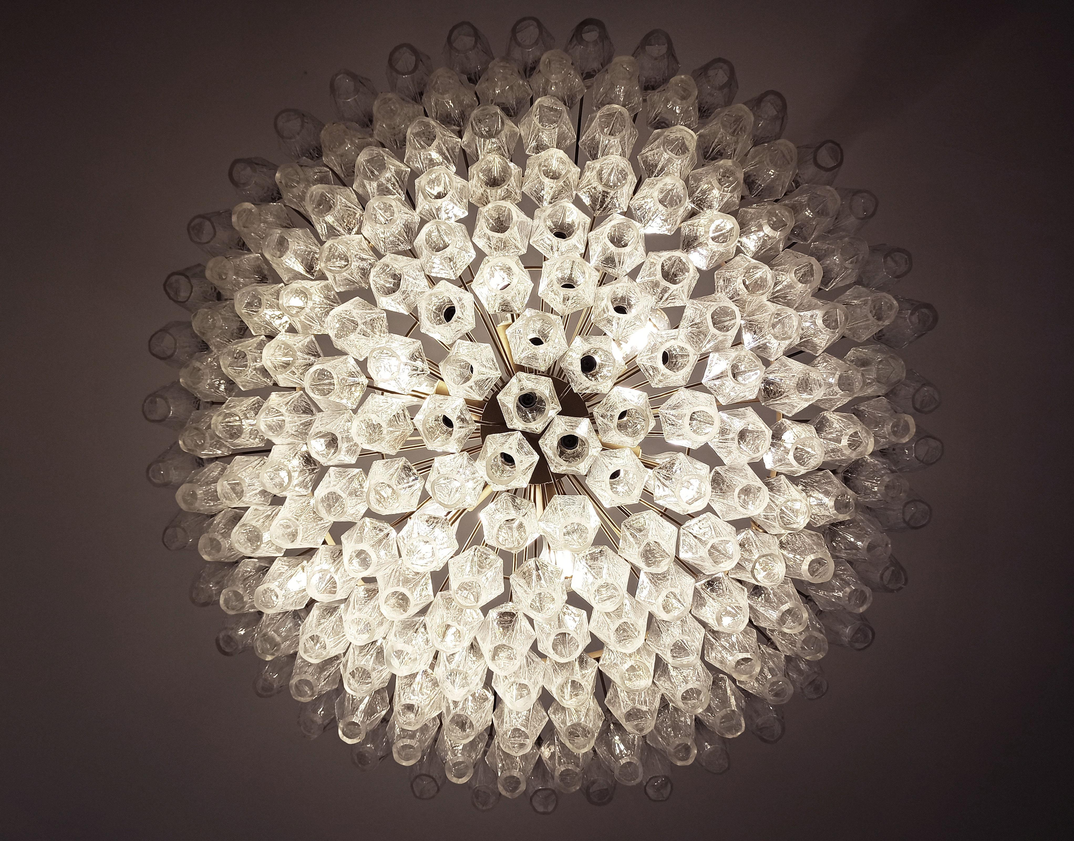 Incredibile candeliere in vetro di Murano, 185 vetri iridescenti in vendita 3