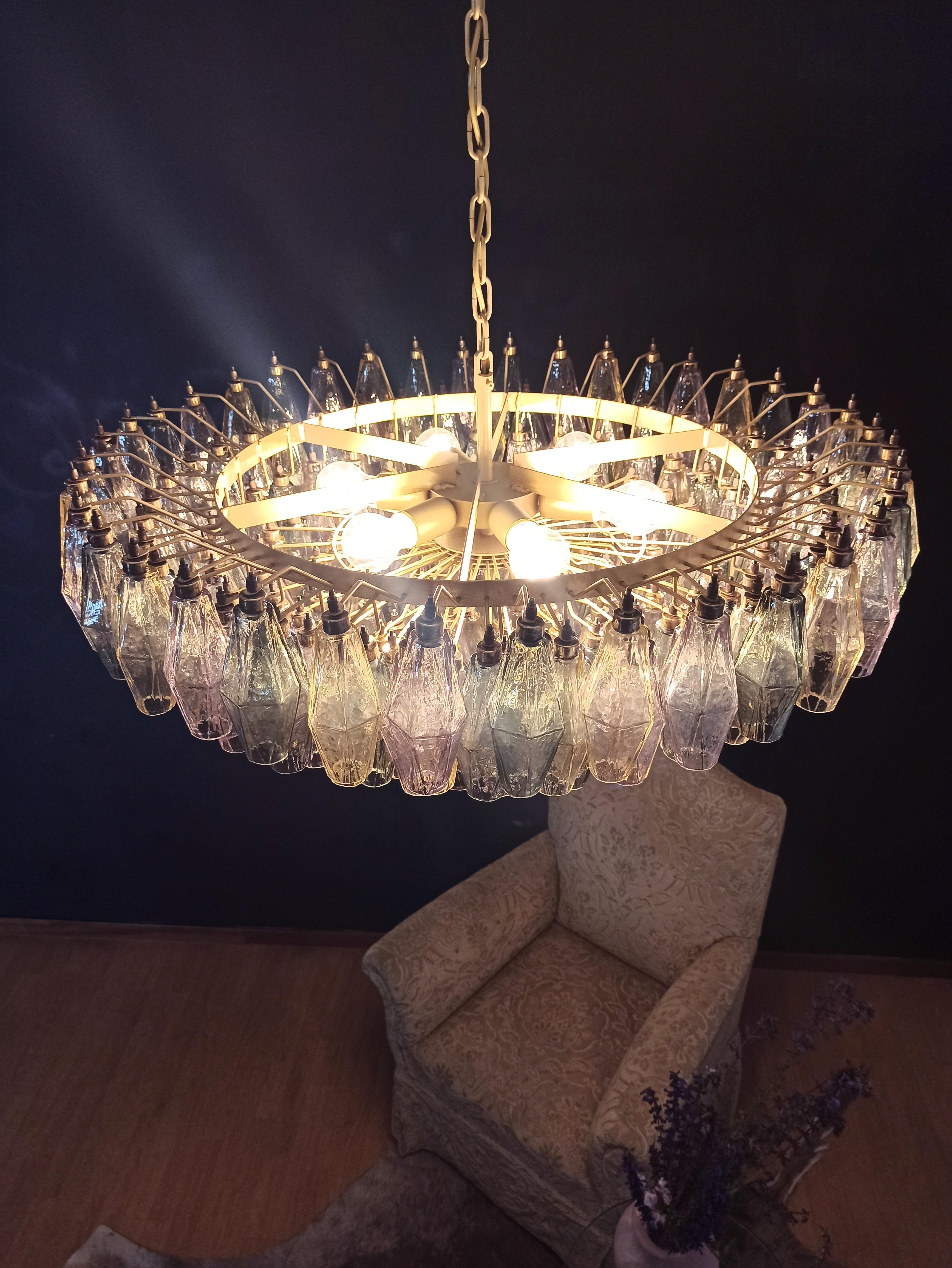 Incroyable candelier en verre de Murano - 185 verres multicolores 12