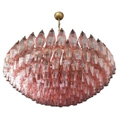 Vintage Amazing Murano Glass Candelier, 185 Pink Poliedri