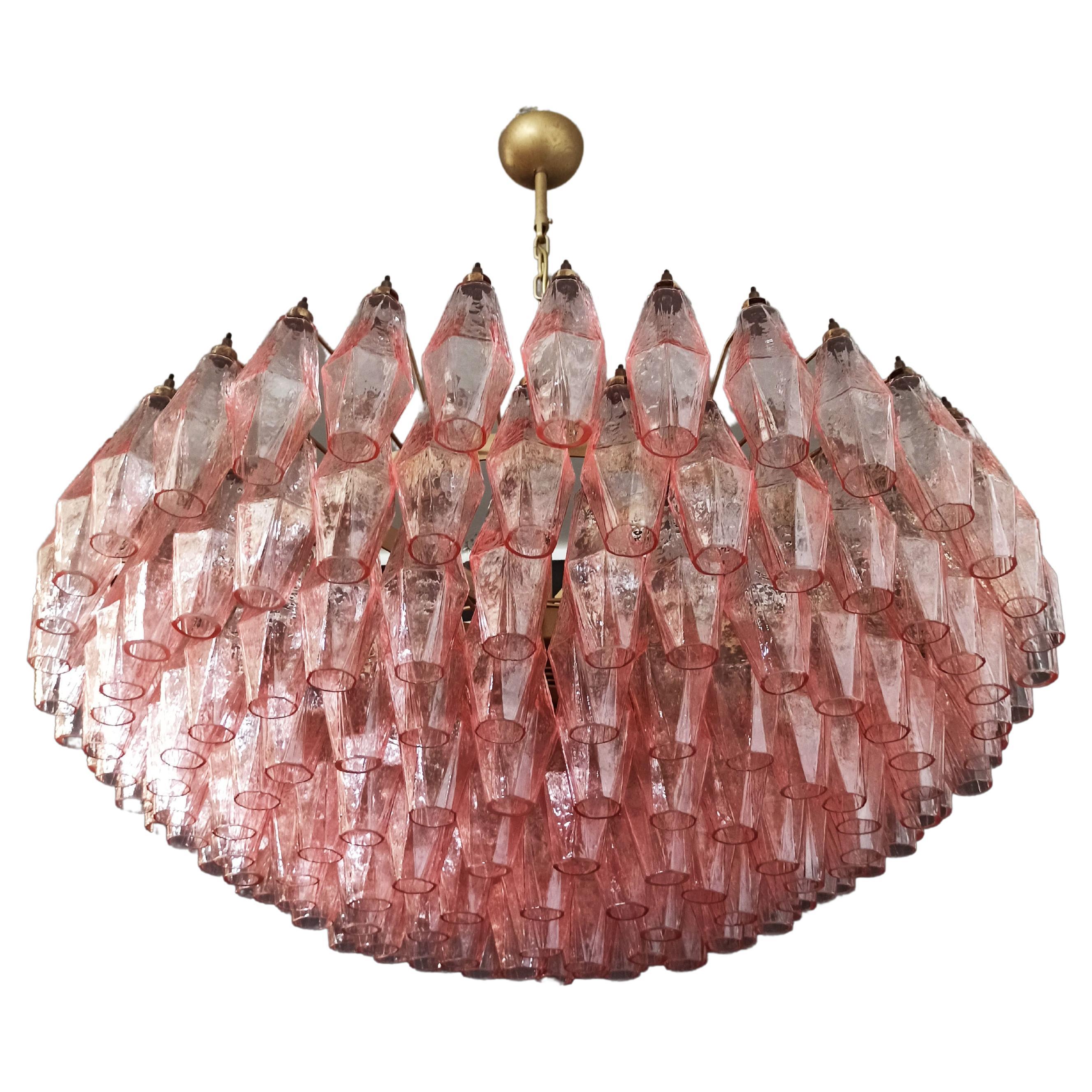 Amazing Murano Glass Candelier, 185 Pink Poliedri