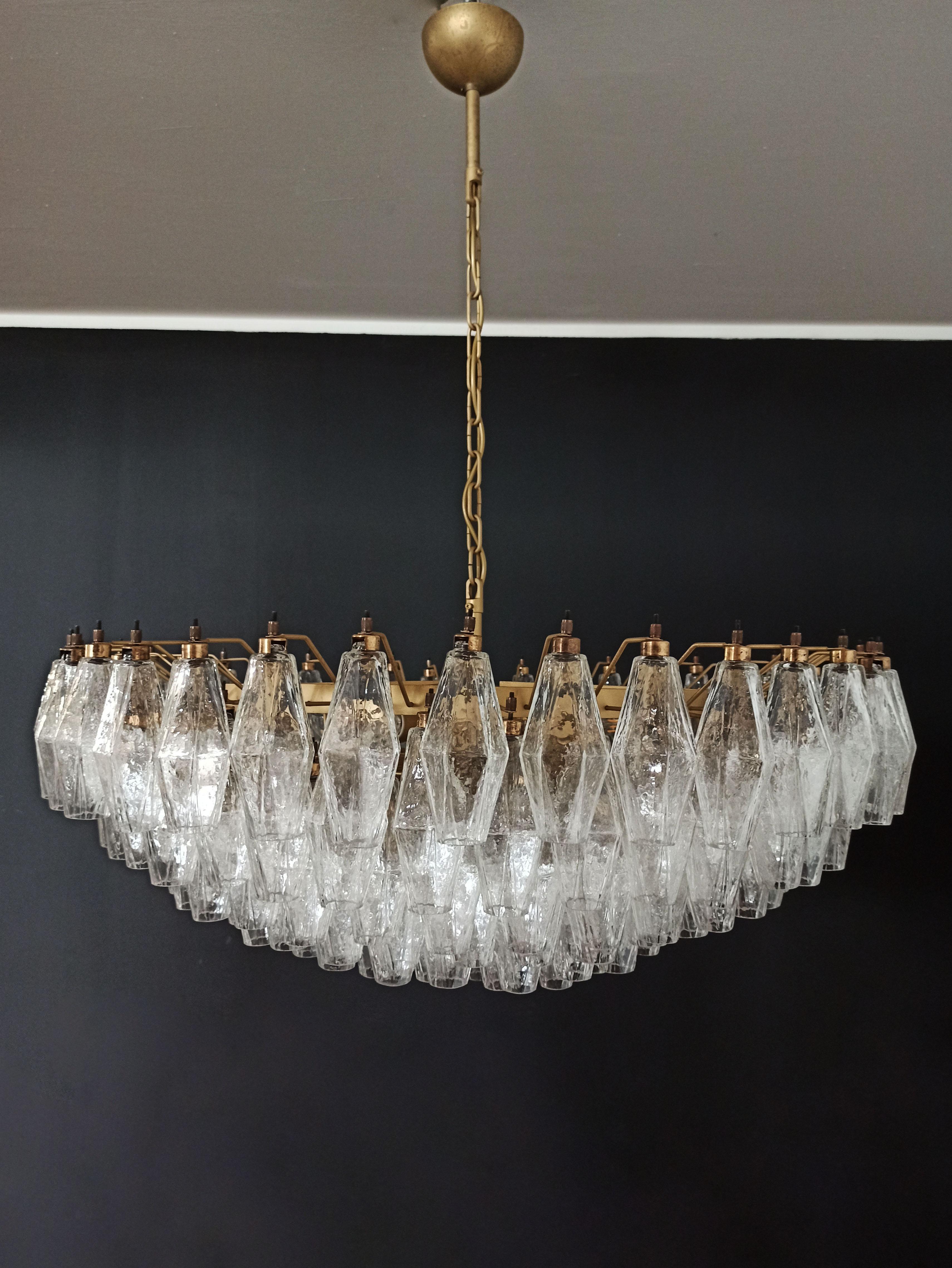 Amazing Murano glass Candelier - 185 poliedri In Good Condition For Sale In Gaiarine Frazione Francenigo (TV), IT