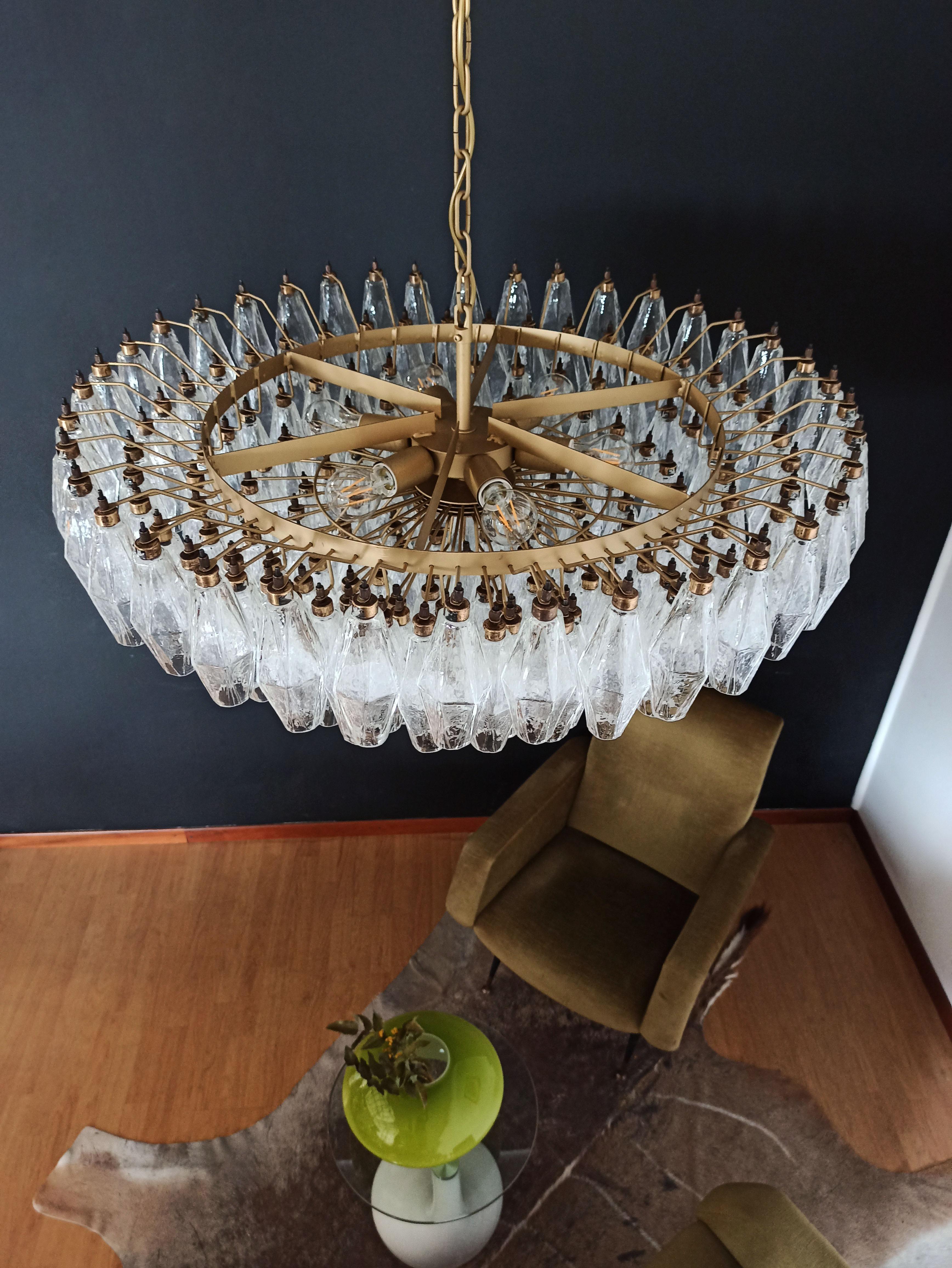 Late 20th Century Amazing Murano glass Candelier - 185 poliedri For Sale