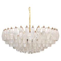 Amazing Murano glass Candelier - 185 polyhedra white alabaster