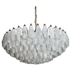 Amazing Murano glass Candelier - 185 polyhedra white alabaster