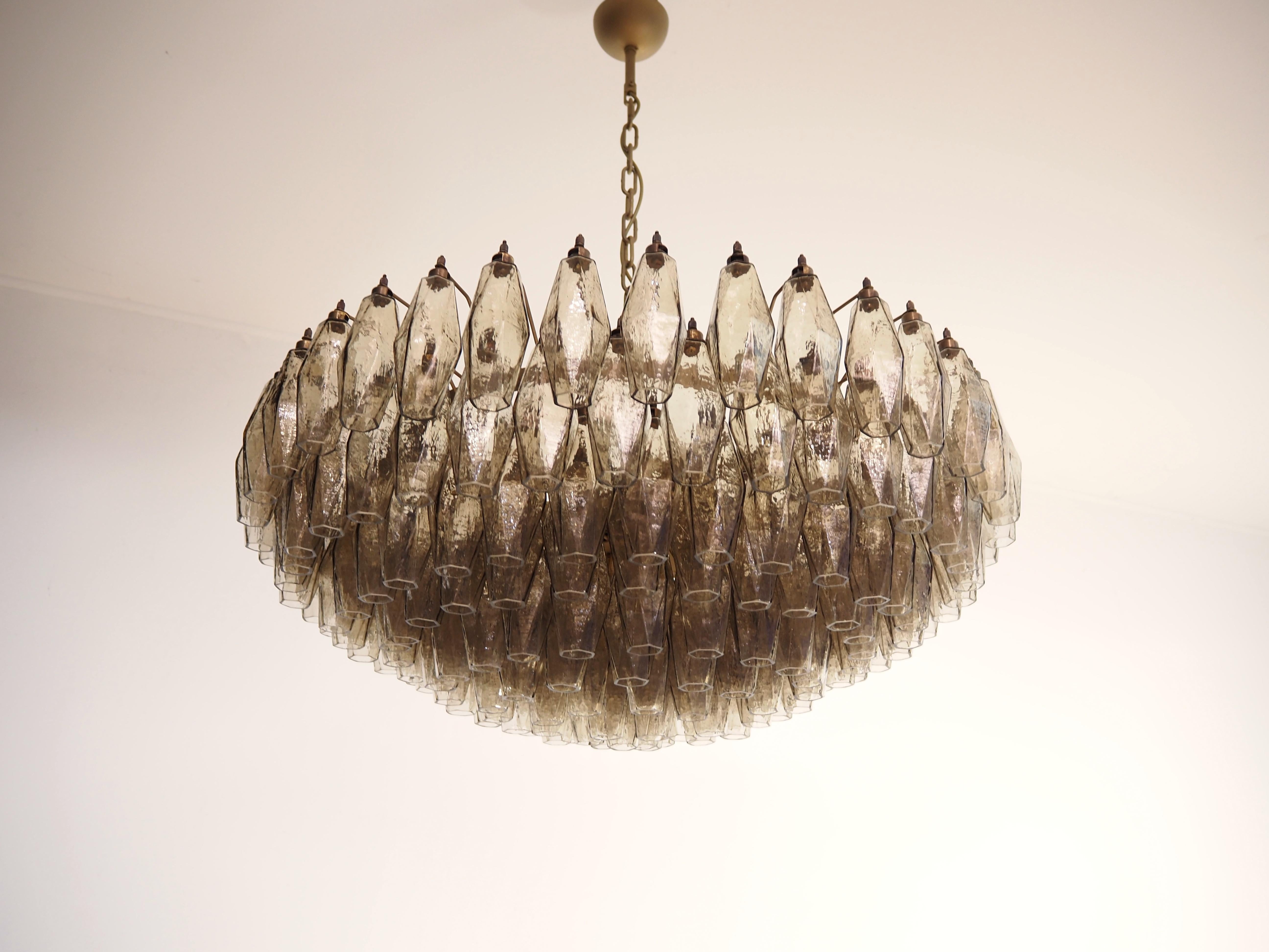 Amazing Murano glass Candelier - 185 smoked polyhedra 7