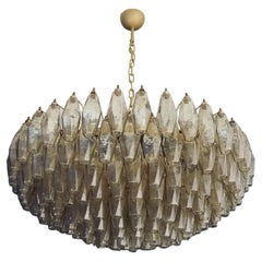 Amazing Murano glass Candelier - 185 smoked polyhedra